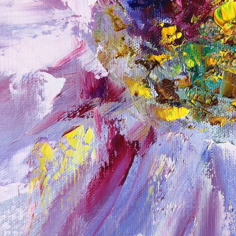 Original Abstract Expressionism Floral Printmaking by Marina Skromova