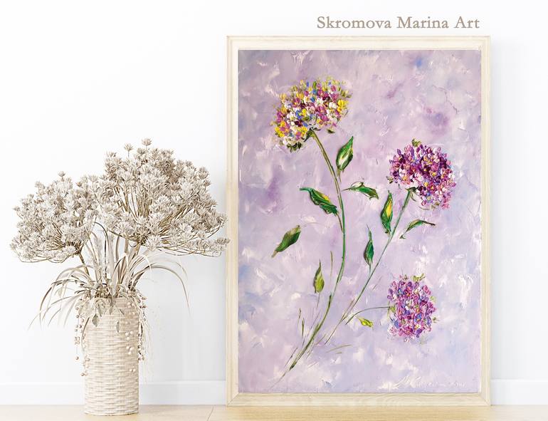 Original Abstract Floral Printmaking by Marina Skromova