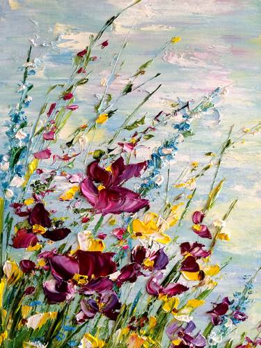 МELODY OF THE WIND - Landscape oil painting, oil painting flowers thumb