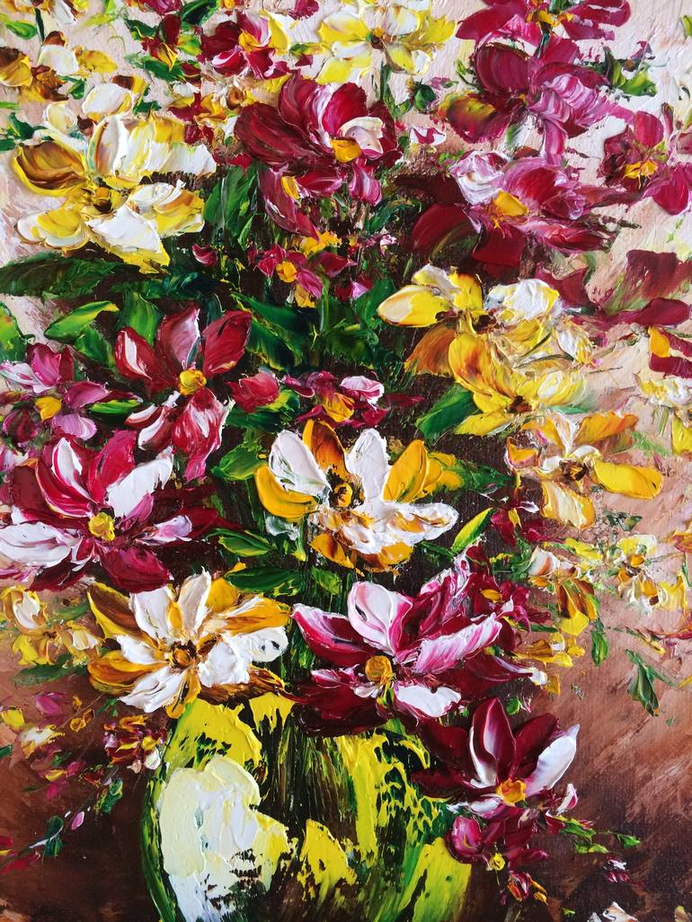 Original Realism Floral Printmaking by Marina Skromova