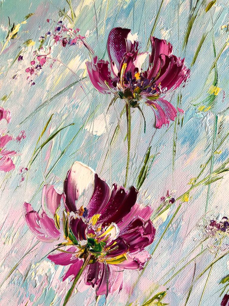 Original Modern Floral Printmaking by Marina Skromova
