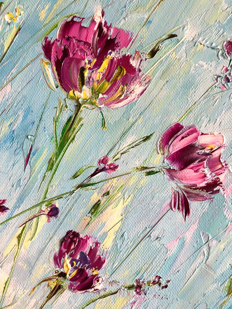 Original Modern Floral Printmaking by Marina Skromova