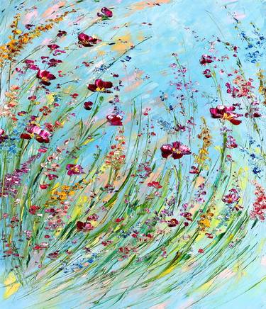 MEADOW FLOWERS - Oil painting meadow flowers, meadow flowers. thumb