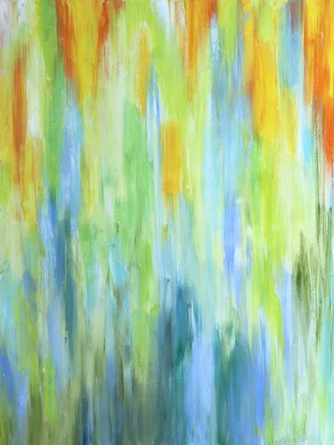 SUNNY DAY - Fragment of wall art, bright abstraction wall art. thumb