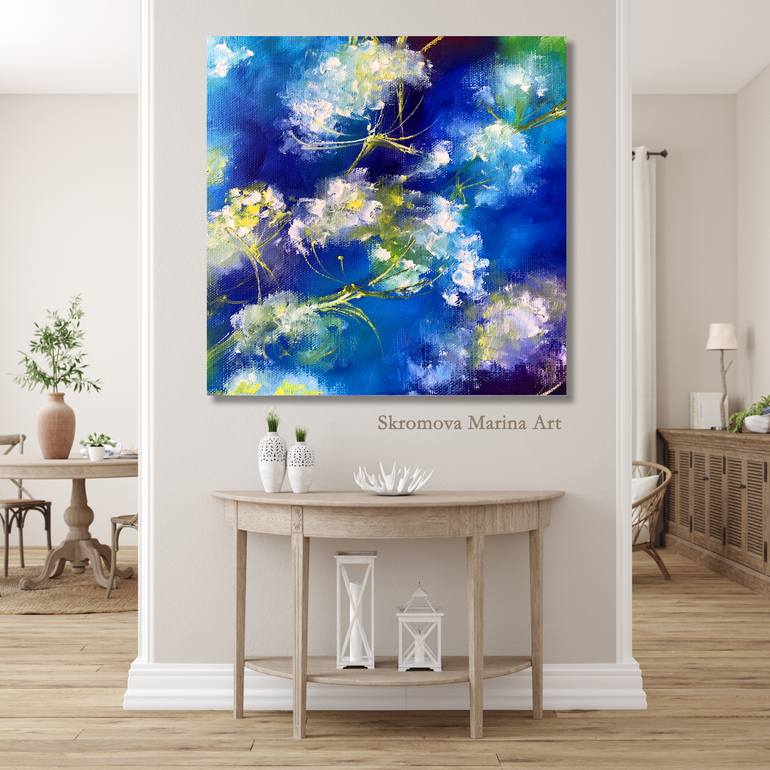 Original Abstract Floral Printmaking by Marina Skromova