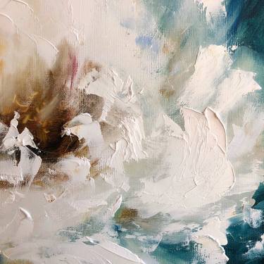 WHITE ANGEL - Abstract Peony Wall Art. Peony White. Macro flower thumb