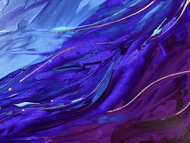 THE SECRET OF THE INDIGO SEA - Oil painting marine abstraction. thumb