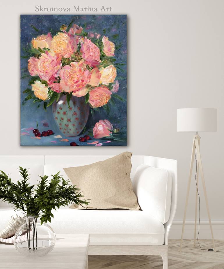 Original Impressionism Floral Printmaking by Marina Skromova