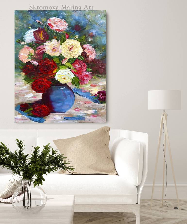 Original Impressionism Floral Printmaking by Marina Skromova