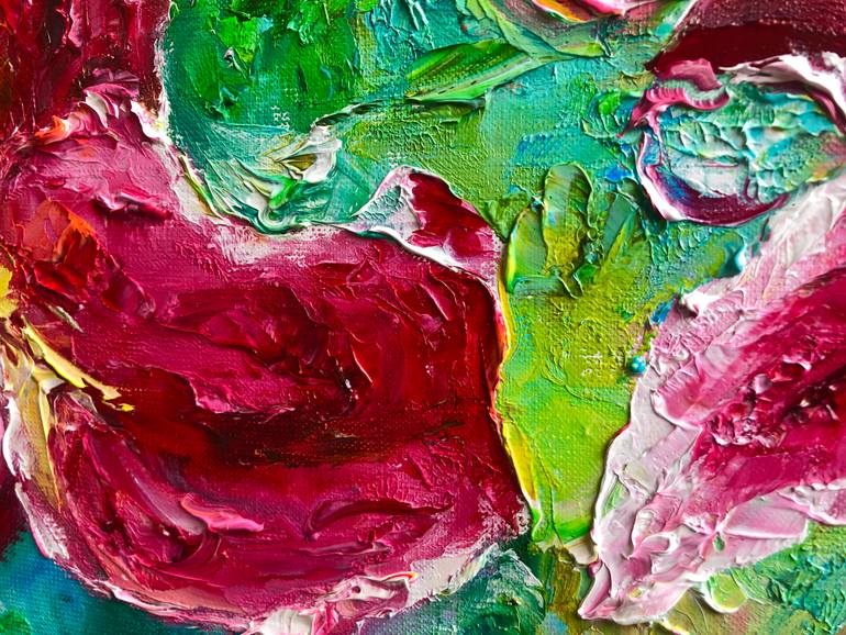 Original Impressionism Floral Printmaking by Marina Skromova