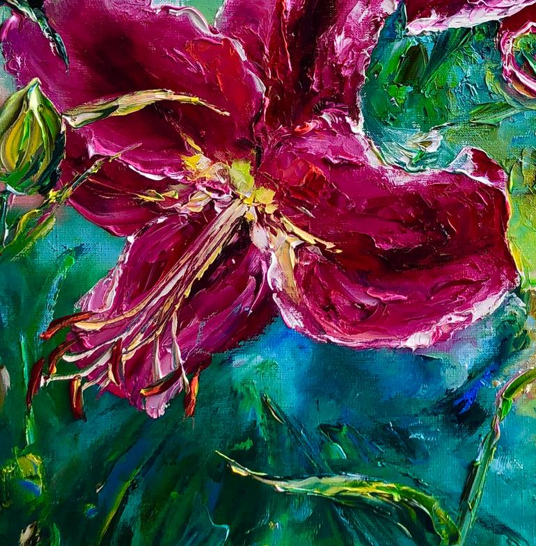 Original Impressionism Floral Printmaking by Marina Skromova
