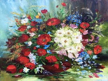SUMMER WILDFLOWERS - A bright picture with wildflowers in a vase thumb