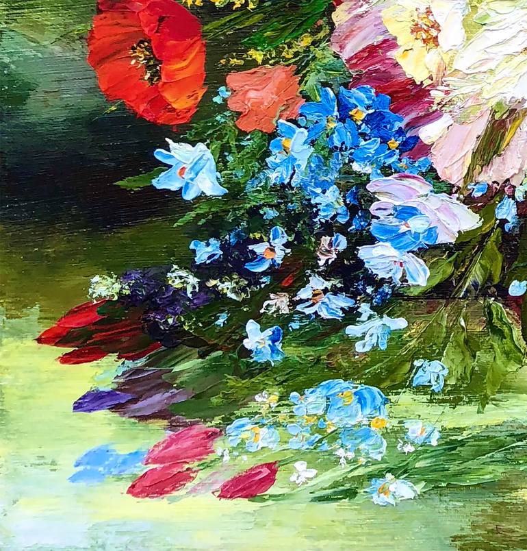 Original Impressionism Floral Printmaking by Marina Skromova