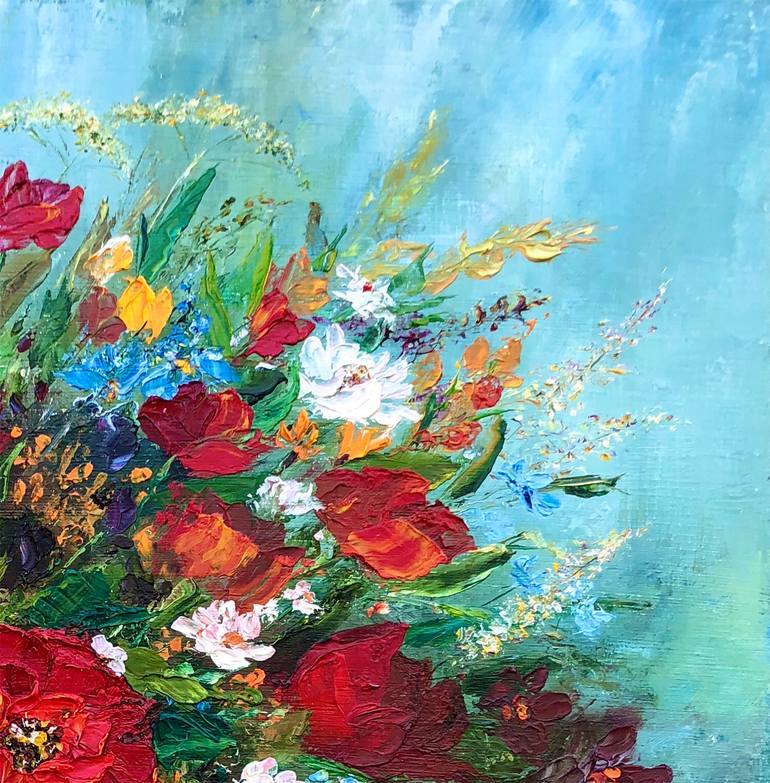 Original Impressionism Floral Printmaking by Marina Skromova