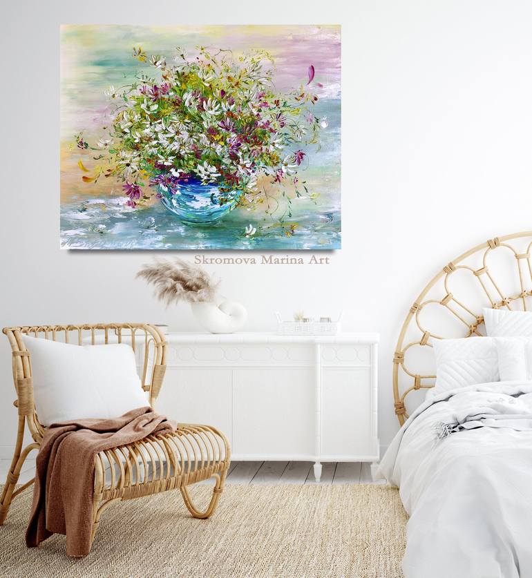 Original Impressionism Floral Printmaking by Marina Skromova