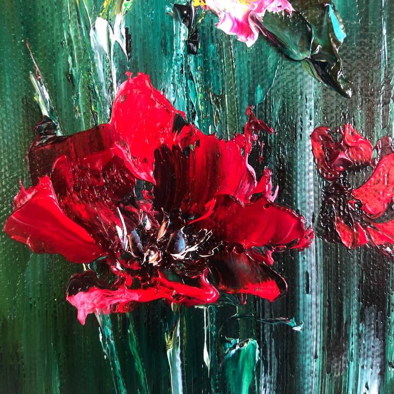 Original Abstract Floral Printmaking by Marina Skromova