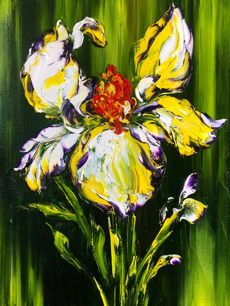 Original Art Nouveau Floral Printmaking by Marina Skromova