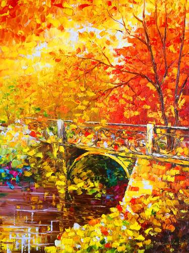 GOLDEN DAY - Autumn mood. Autumn park. Autumn bridge. thumb