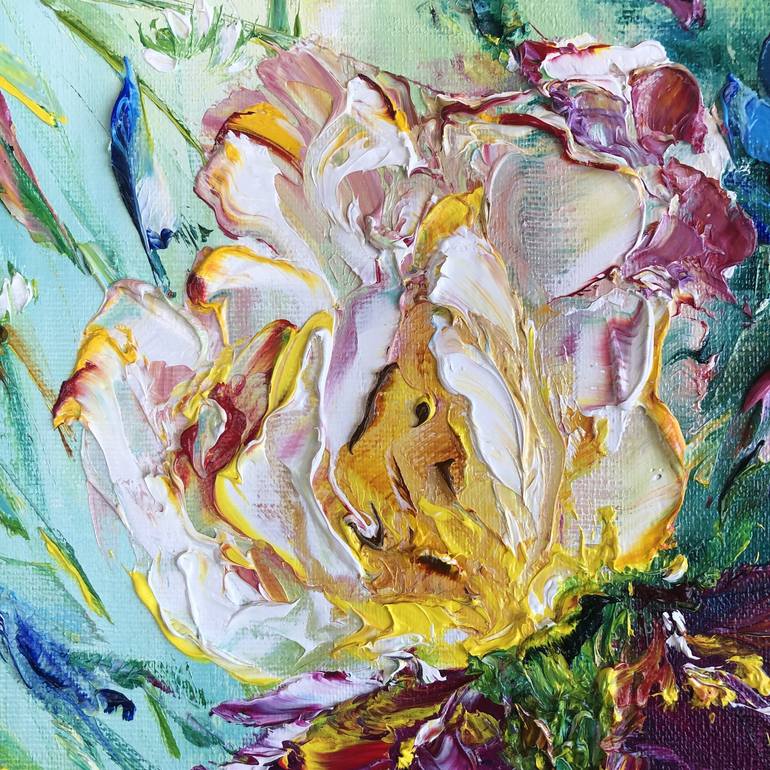 Original Impressionism Floral Printmaking by Marina Skromova