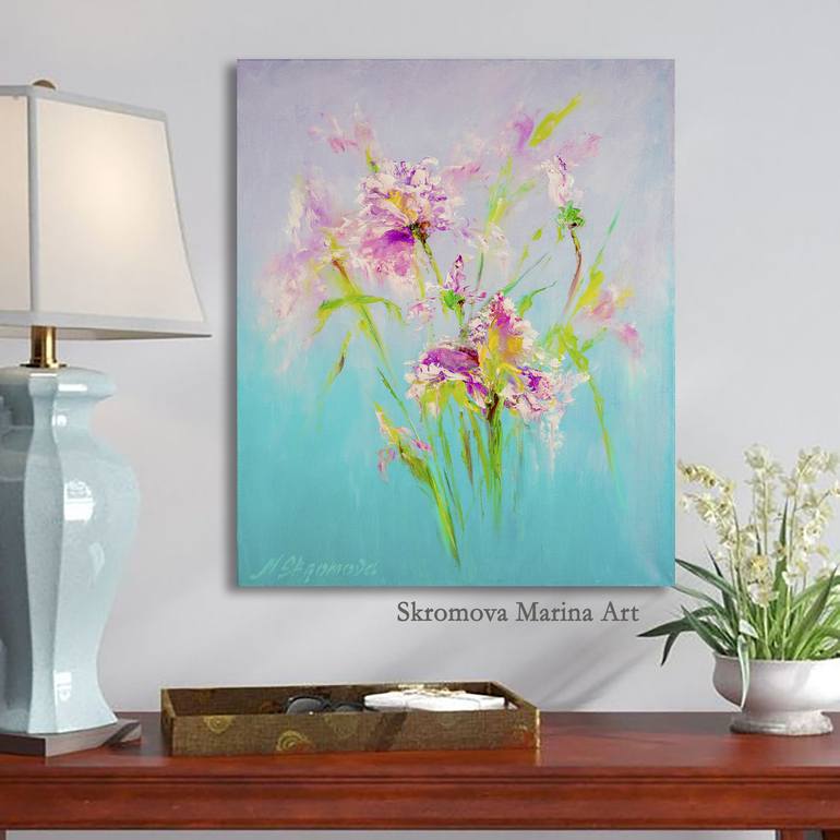 Original Art Deco Floral Printmaking by Marina Skromova