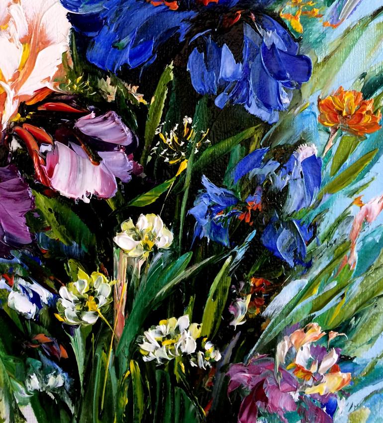 Original Impressionism Floral Printmaking by Marina Skromova