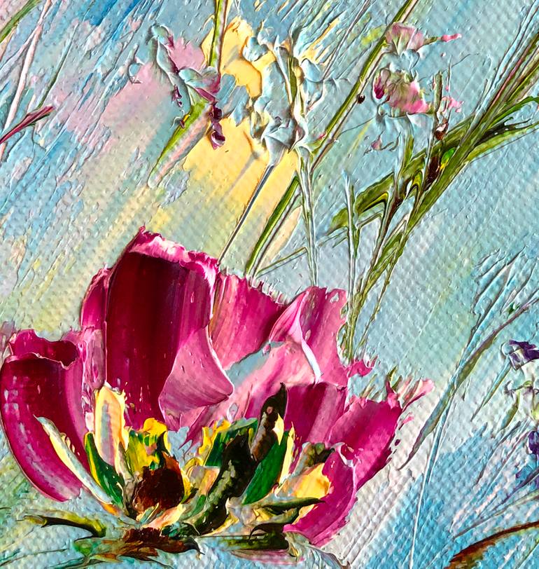 Original Abstract Floral Printmaking by Marina Skromova