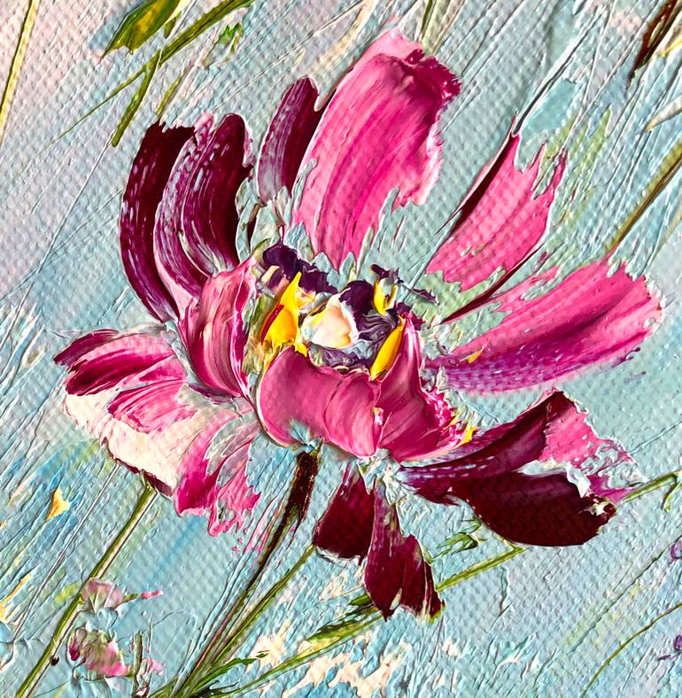 Original Abstract Floral Printmaking by Marina Skromova