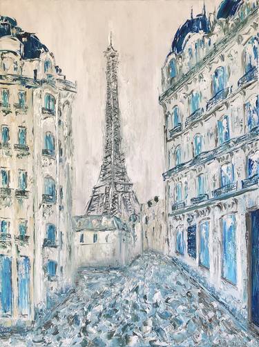 OLD PARIS - Eiffel Tower. Blue gamma. Old town. Perspective. Paris. Street. Urban landscape. Urban aesthetics. Atmosphere. Views of Paris. Romance. Europe. Architecture. Monument. thumb