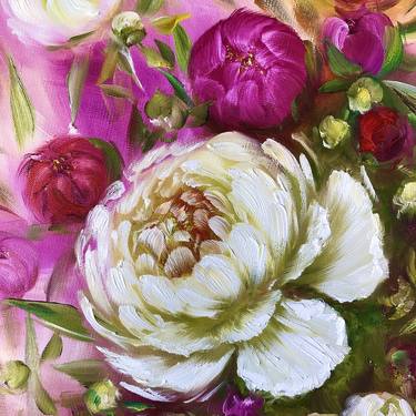 SUNNY GARDEN - Peonies. Pink flowers. Flower garden. thumb