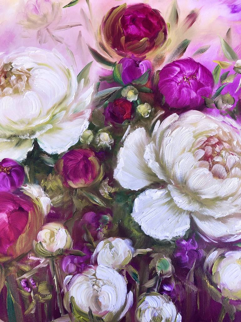 Original Art Deco Floral Printmaking by Marina Skromova