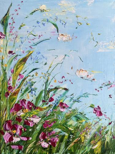 FLYING OVER THE MEADOW - Landscape. Butterflies. Bright meadow. thumb