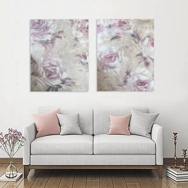 100x160cm / abstract flowers painting / Silence 2 set thumb