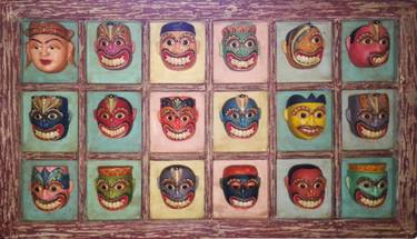 Complete Daha Ata (18) Sanni Mask Wall Hanging - Vibrant Demon Series thumb