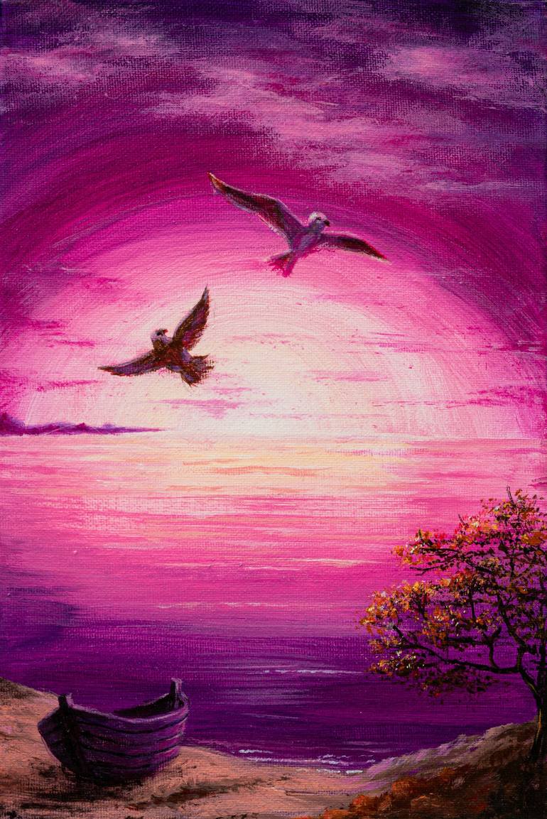 Purple Sunset Painting by Marina Zotova  Saatchi Art