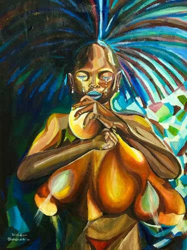 Original Abstract Expressionism Women Paintings by Wisdom Otutubuike
