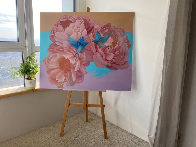 Original Impressionism Floral Painting by Julie Logunova