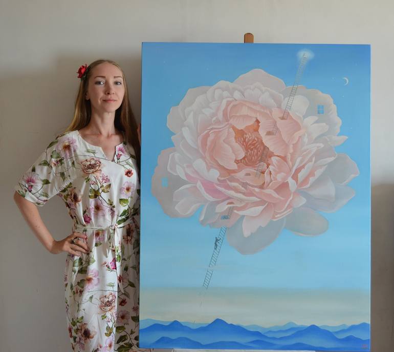 Original Conceptual Floral Painting by Julie Logunova