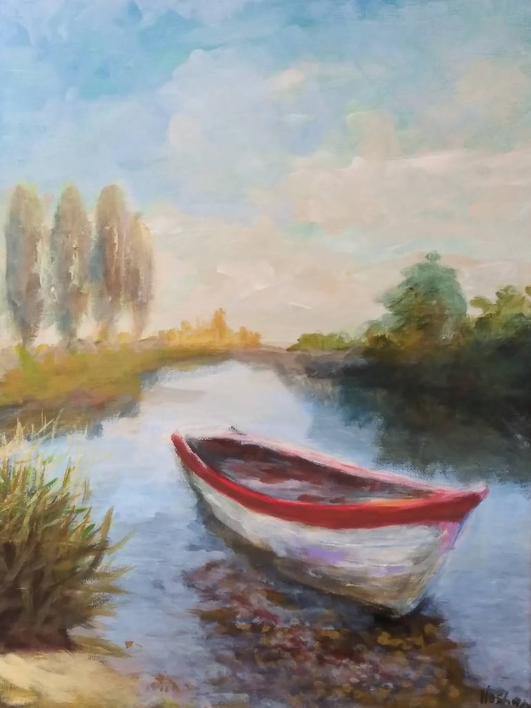 Original Impressionism Boat Paintings by Heshan Fernando