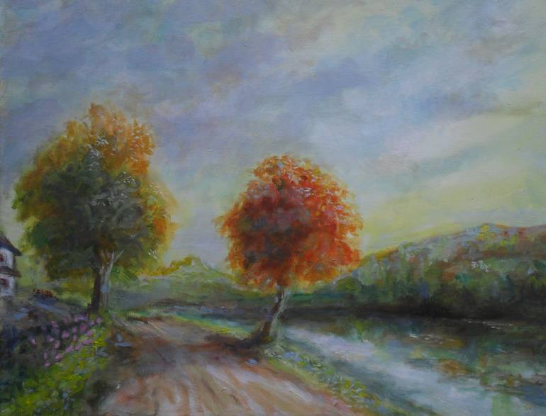 Original Impressionism Landscape Painting by Heshan Fernando