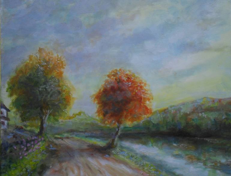 Original Impressionism Landscape Painting by Heshan Fernando