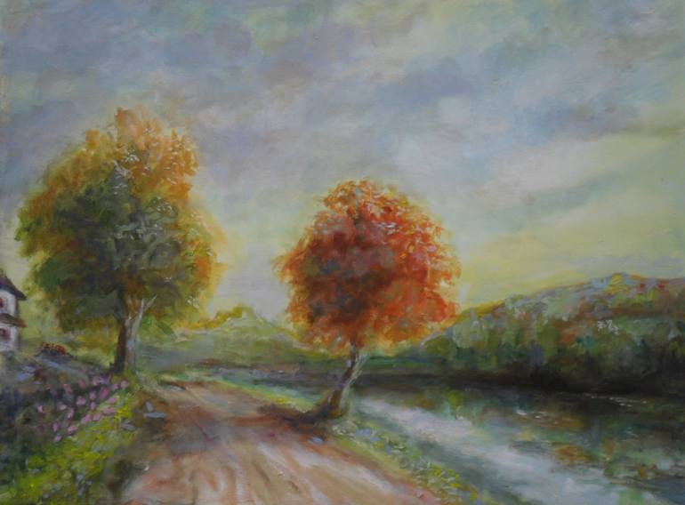 Original Impressionism Landscape Painting by Heshan Fernando