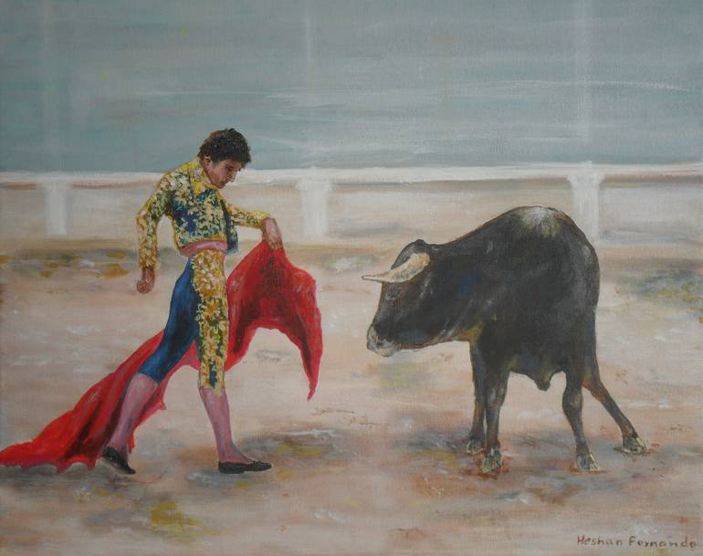 Original Figurative Sport Painting by Heshan Fernando