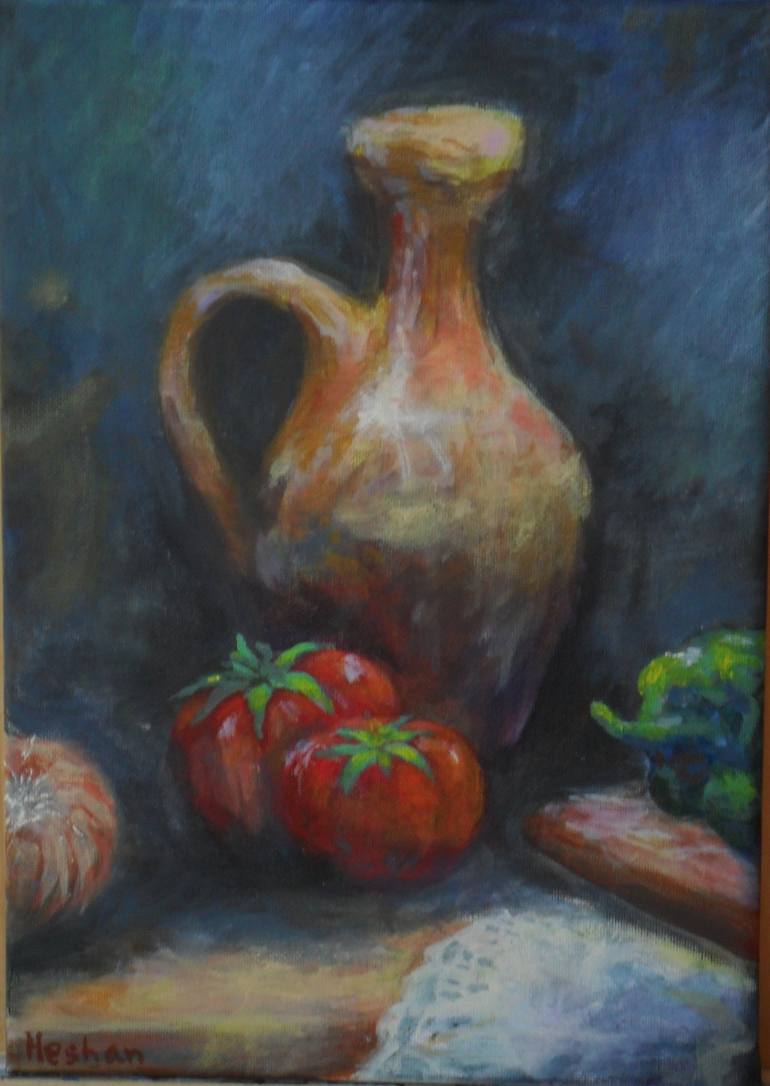 Original Impressionism Still Life Painting by Heshan Fernando