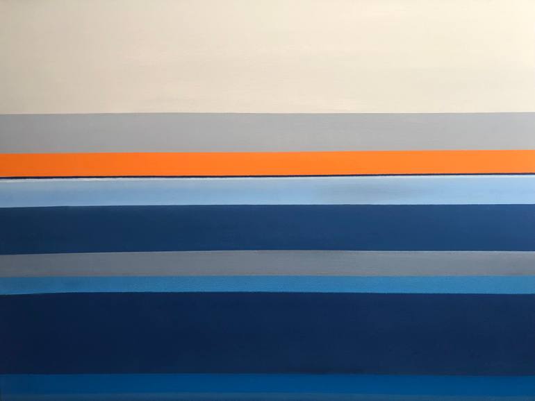 Original Abstract Painting by Stephen M D Day | Color Field Painting Art on Canvas | Blue Bay 2