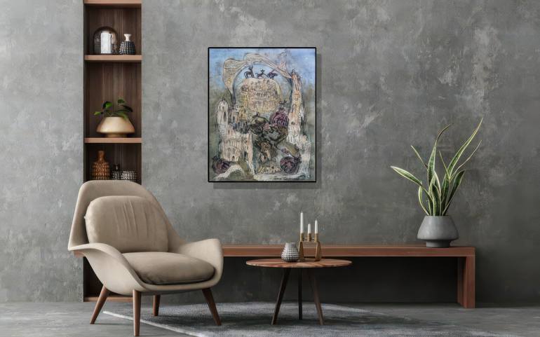Original Abstract Expressionism Architecture Mixed Media by Ira Sorochinsky