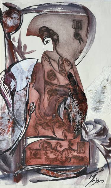 Original Abstract Expressionism Women Mixed Media by Ira Sorochinsky