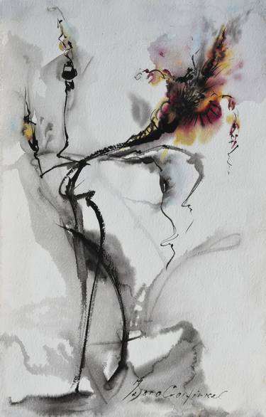 Original Abstract Expressionism Floral Painting by Ira Sorochinsky