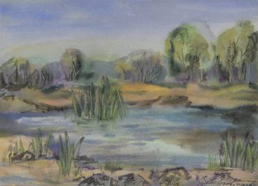 Original Color Field Painting Landscape Painting by Ira Sorochinsky