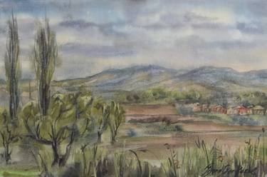 Original Color Field Painting Landscape Painting by Ira Sorochinsky