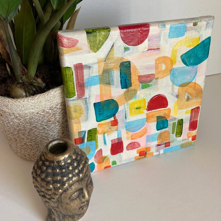 Original Abstract Geometric Painting by Silvia Mihai